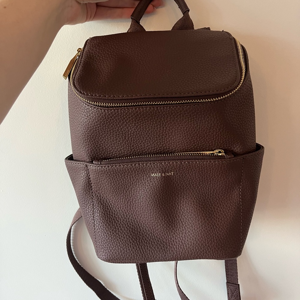 Matt & Nat Chocolate Brown Small Backpack
